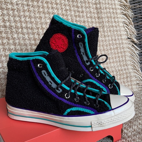 Converse Chuck 70 Hi Black/Court Purple/Egret Men’s - Picture 7 of 16